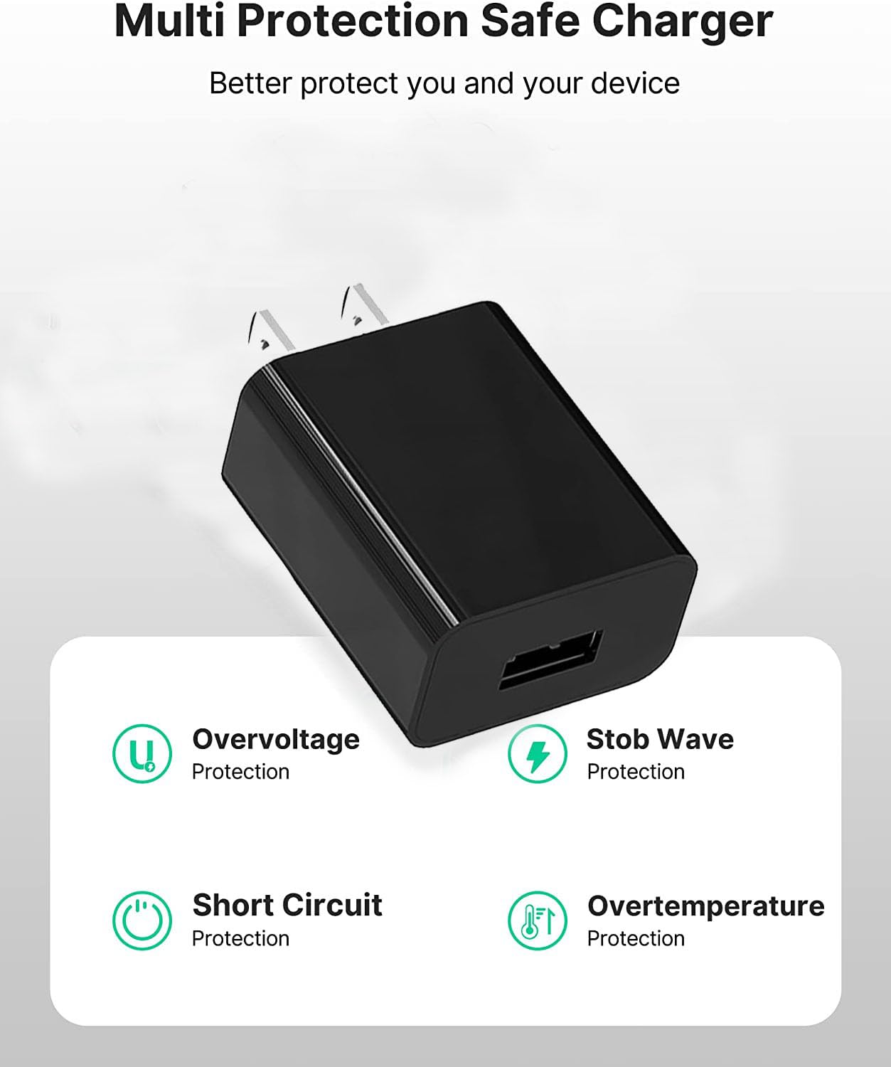 Heated Vest Charger Power Cable Adapter Compatible for ORORO Heated Jackets, Heated Hoodies and Heated Hand Muff