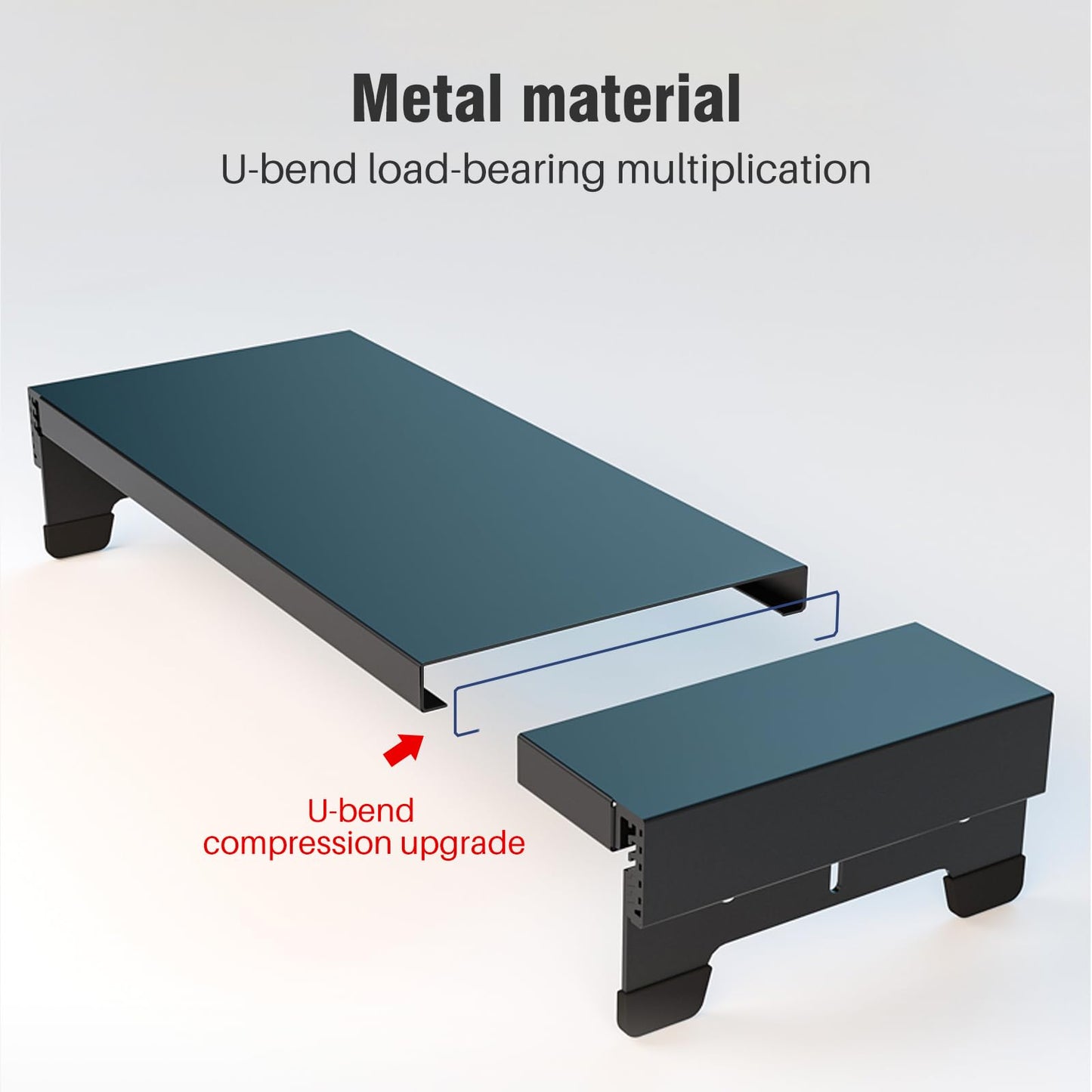 Liboer Adjustable Monitor Riser Laptop Stand Riser Metal Desktop Monitor Stand Storage for Office Supplies, Compatible Computer, Desktop, Laptop, Save