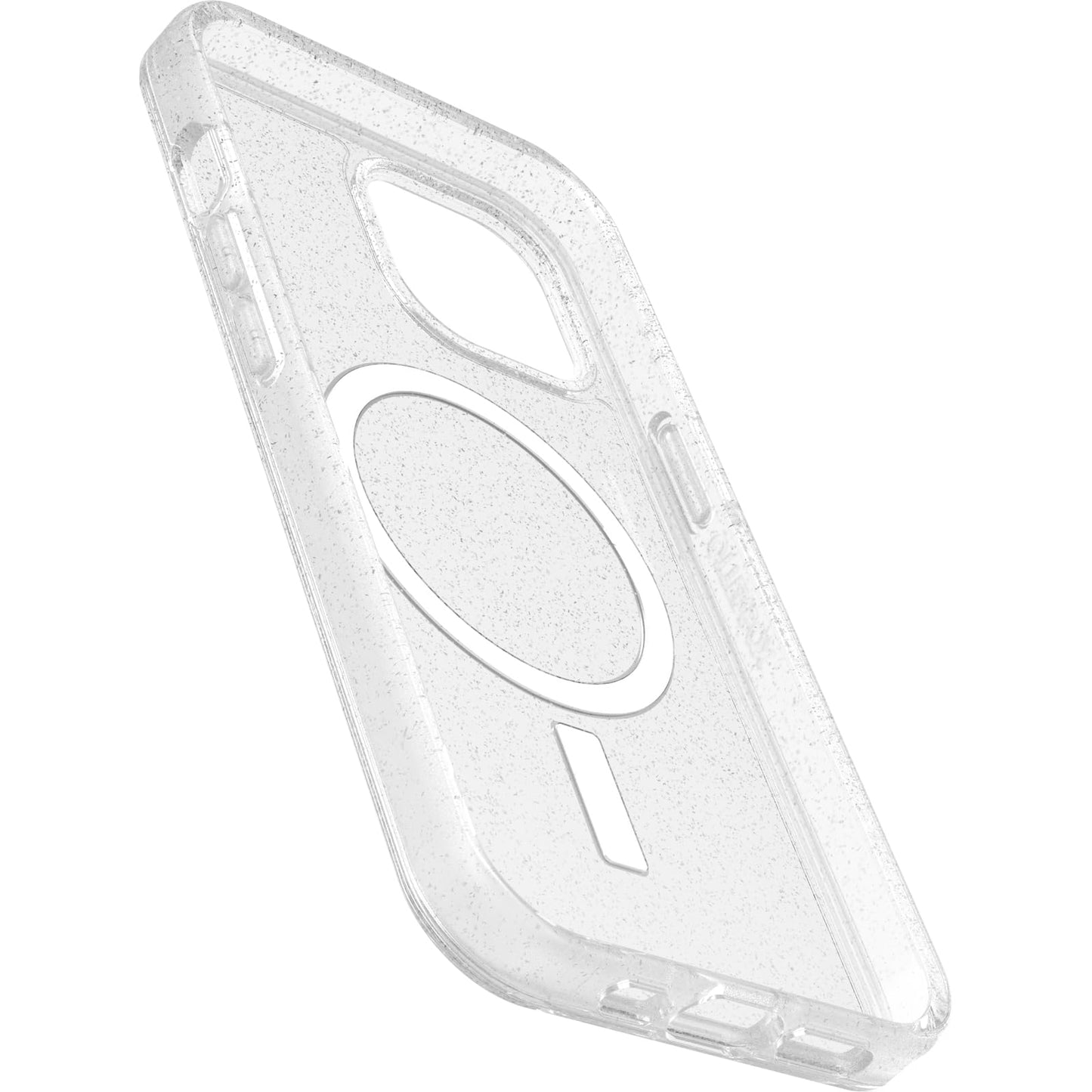 OtterBox iPhone 15, iPhone 14, and iPhone 13 Symmetry Series Clear Case - Stardust (Clear/Silver), Snaps to MagSafe, Ultra-Sleek, Raised Edges Protect