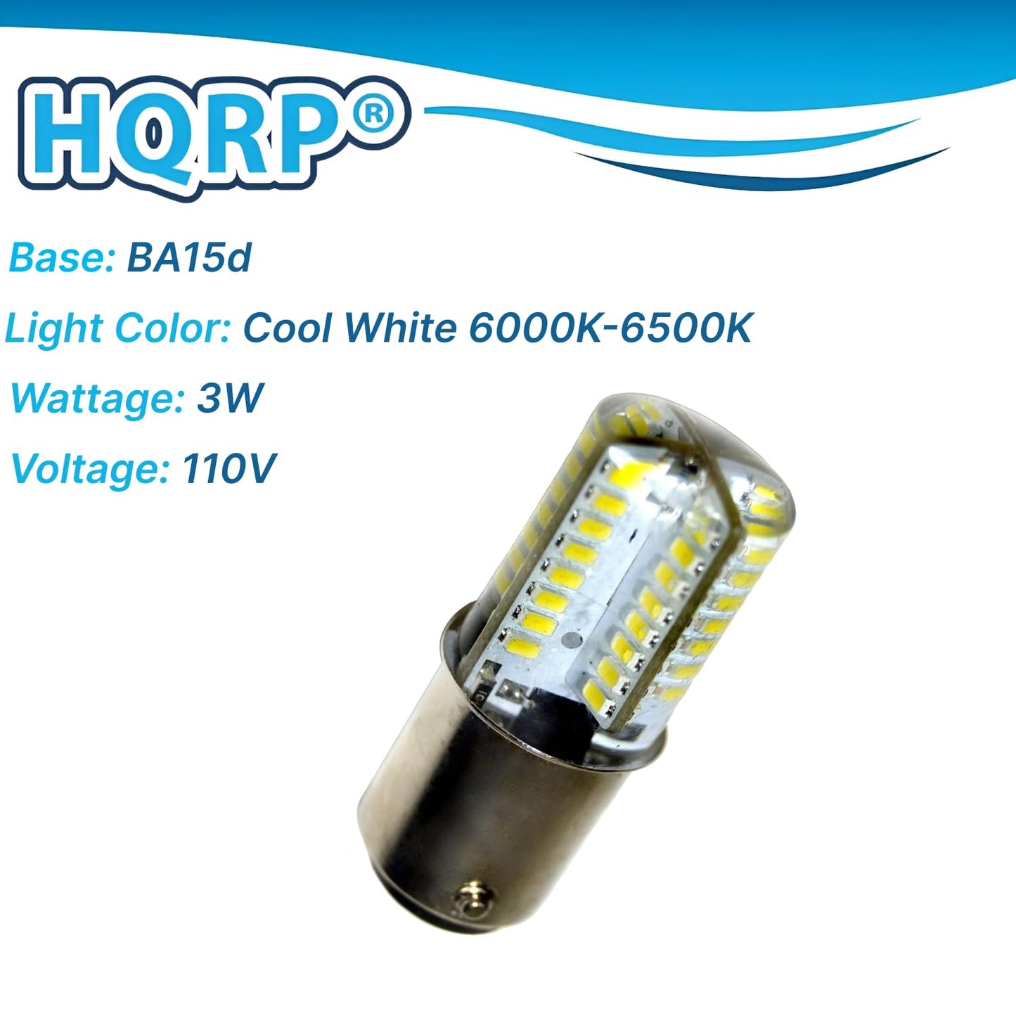 HQRP 2-Pack 120V LED Light Bulbs Cool White Compatible with Singer 201, 221, 222, 247, 301, 337, 347, 401, 403, 404 Sewing Machine