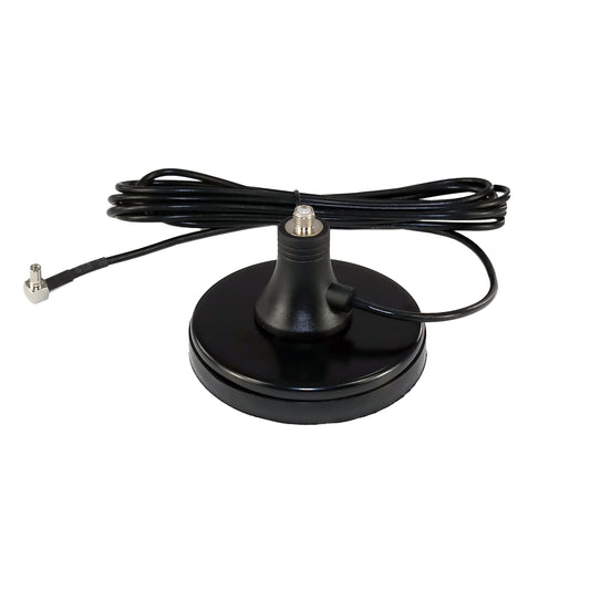 Proxicast Premium Extra Large 3-Inch SMA to TS9 Magnetic Base Stand - 6.5 Foot Coax Cable Lead - Convert SMA Antennas to TS9 Mag Mount for Connection
