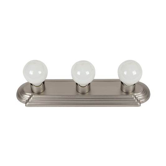 Sunlite 45000 Art Deco Style Brushed Nickel Vanity Light Fixture, 18-Inch, 3 Medium Base Sockets (Bulbs Not Included), Dimmable, UL Listed, Bathroom