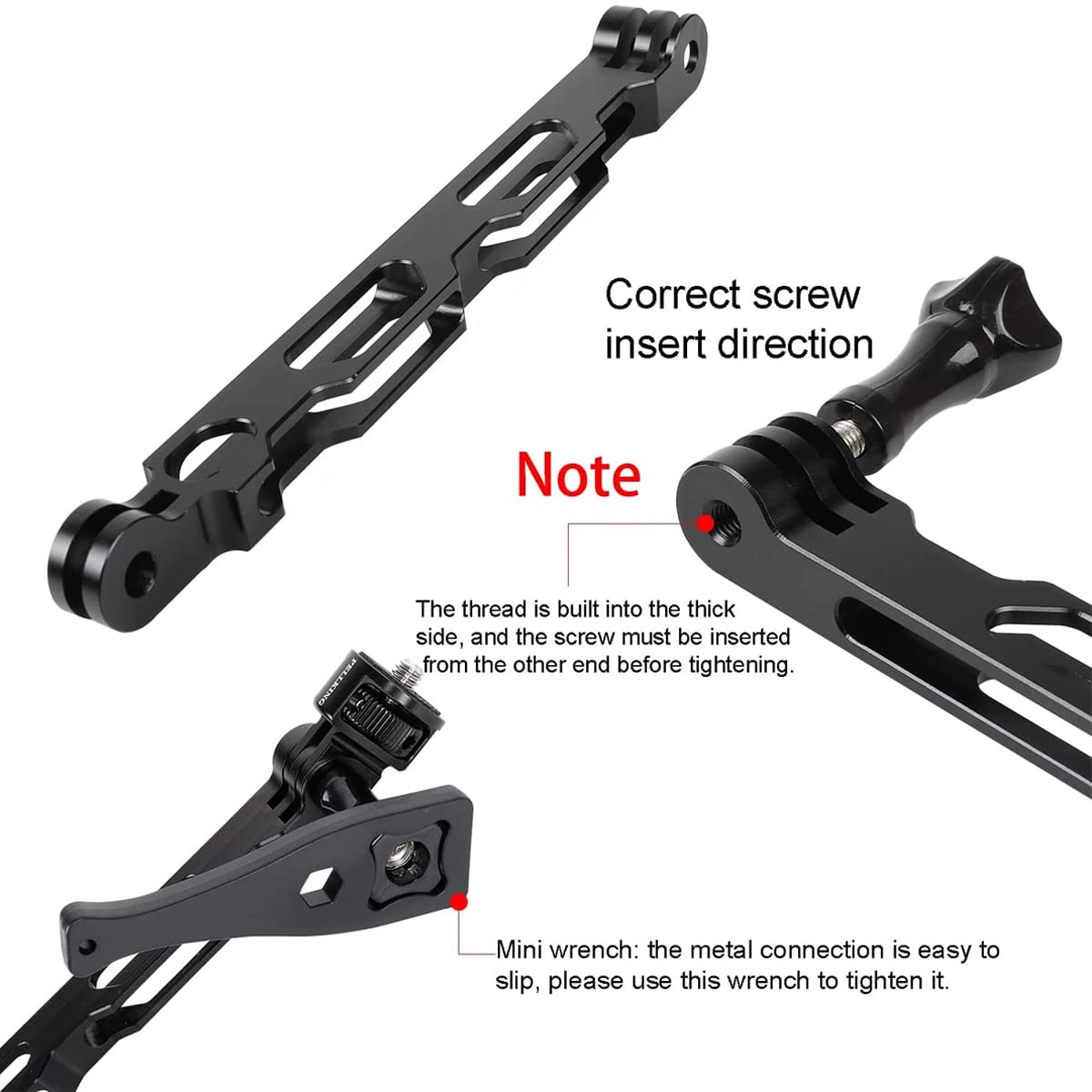 PellKing (12 Pcs) Aluminum Alloy Extension Arm Helmet Mount Kit for for Insta360 One X5/X4/X3,X2,X,Metal Adapter Helmet Sticker Extension Arm Mount