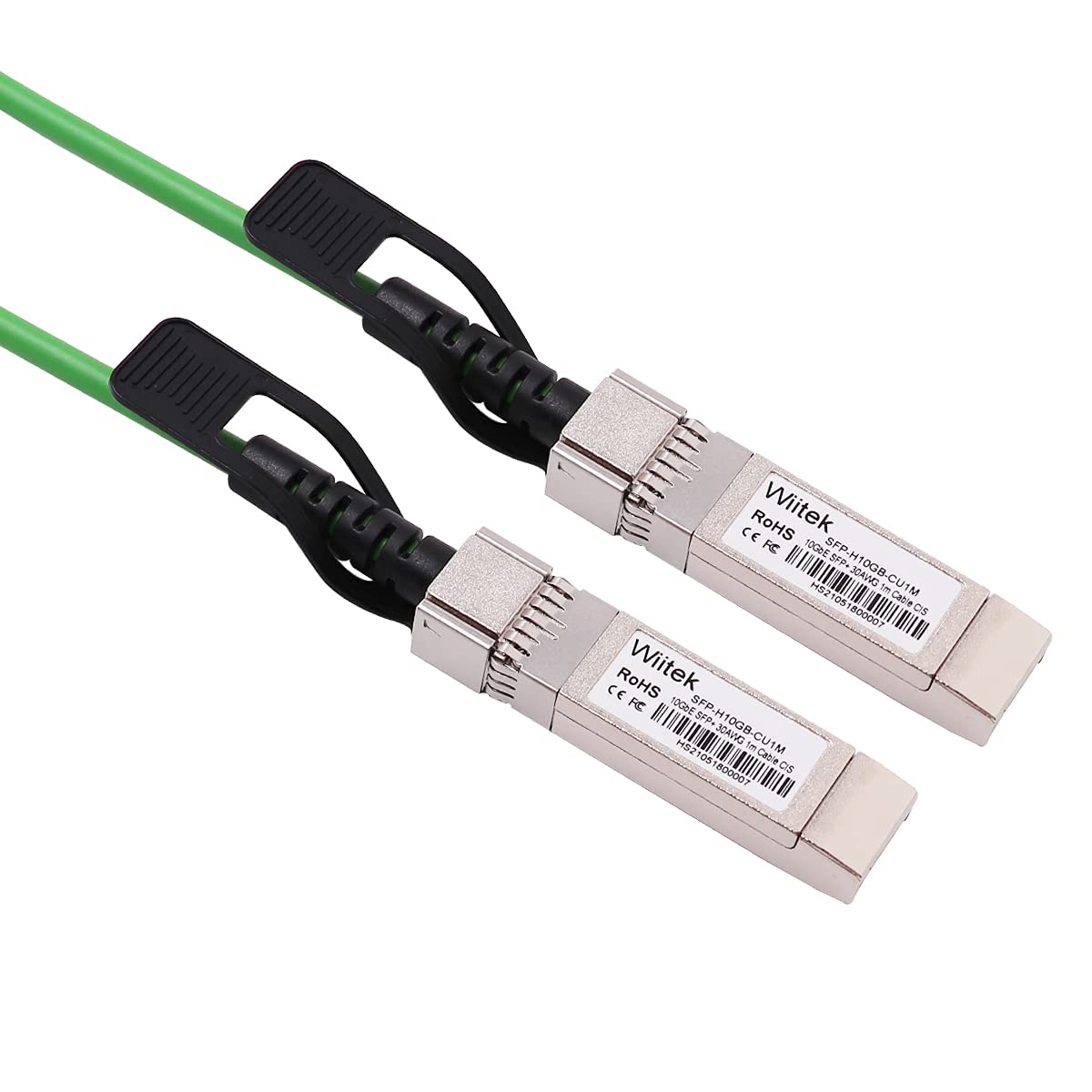 [Green Colored] 1m 10G SFP+ DAC Twinax Cable, 10Gbase-CU SFP+ Copper Cable, Compatible for Cisco SFP-H10GB-CU1M, Ubiquiti, Juniper, Mellanox