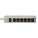 Woods 41551 6-Outlet Metal Power Strip with 8-Foot Cord; Light Grey