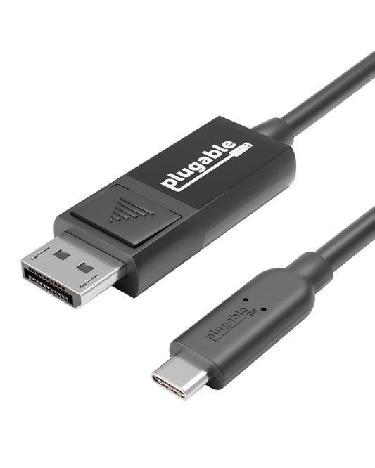 Plugable USB C to DisplayPort Bi Directional Cable 6 feet (1.8m), Up to 4K at 60Hz, USB C DisplayPort Cable - Compatible with Thunderbolt and USB-C