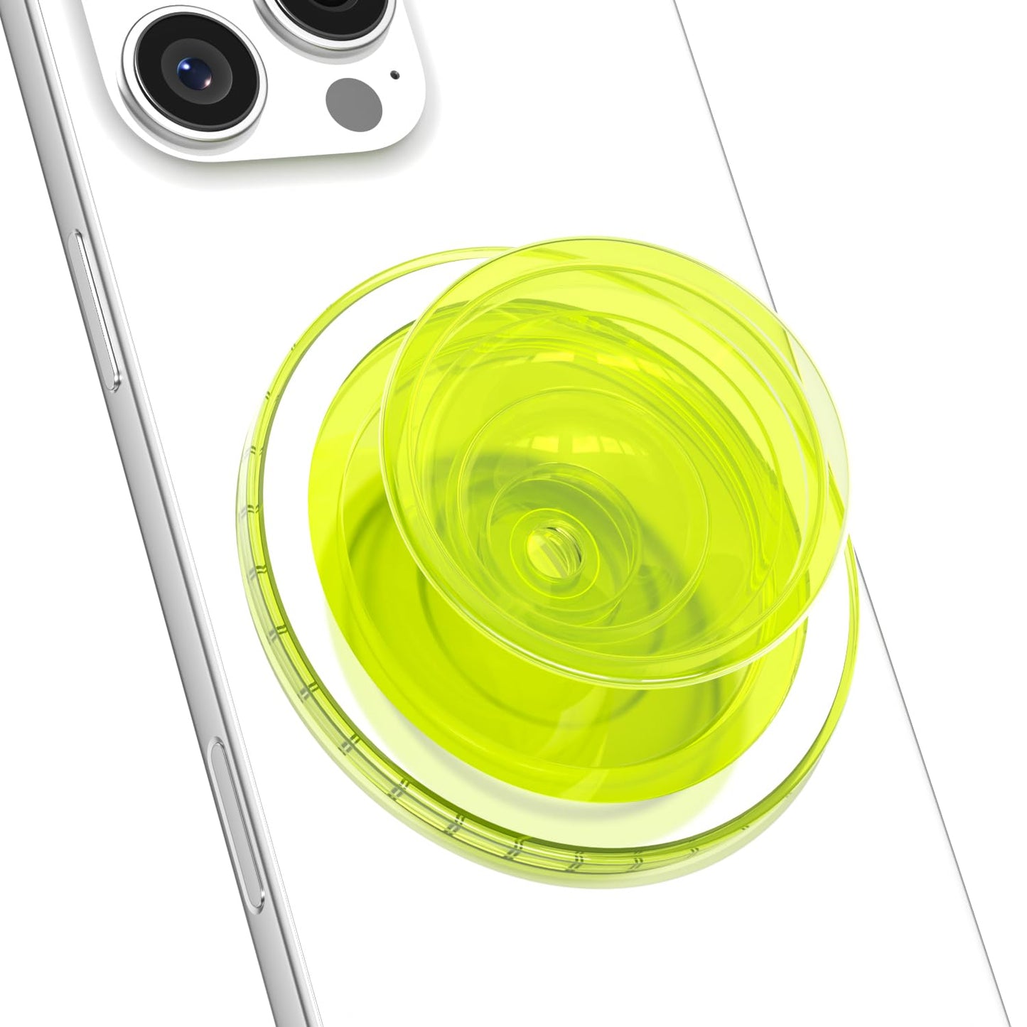 Svanove Magnetic Phone Grip Compatible with Magsafe, Mag Safe Translucent Clear Grip Collapsible Kickstand for iPhone Samsung Pixel, Cute Transparent