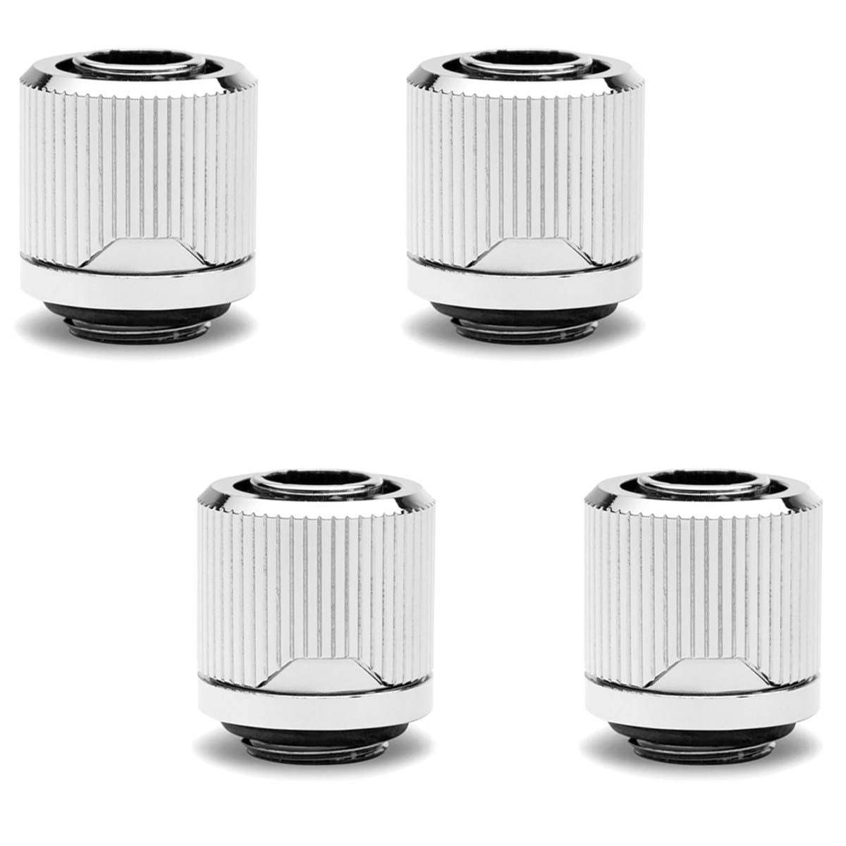 EKWB EK-Quantum Torque STC-10/13 Compression Fitting for Soft Tubing, 10/13mm (3/8" ID, 1/2" OD), Nickel, 4-Pack