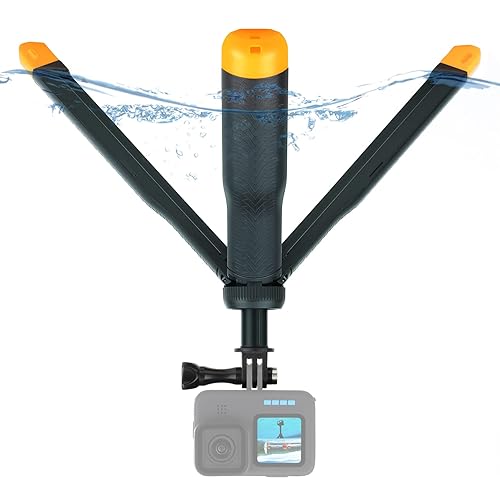 SOONSUN 4in1 Floating Selfie Stick Hand Grip Tripod for GoPro Hero 13 12 11 10 9 8 7 6 5 4 Session Max, AKASO, SJCAM Action Camera, Waterproof