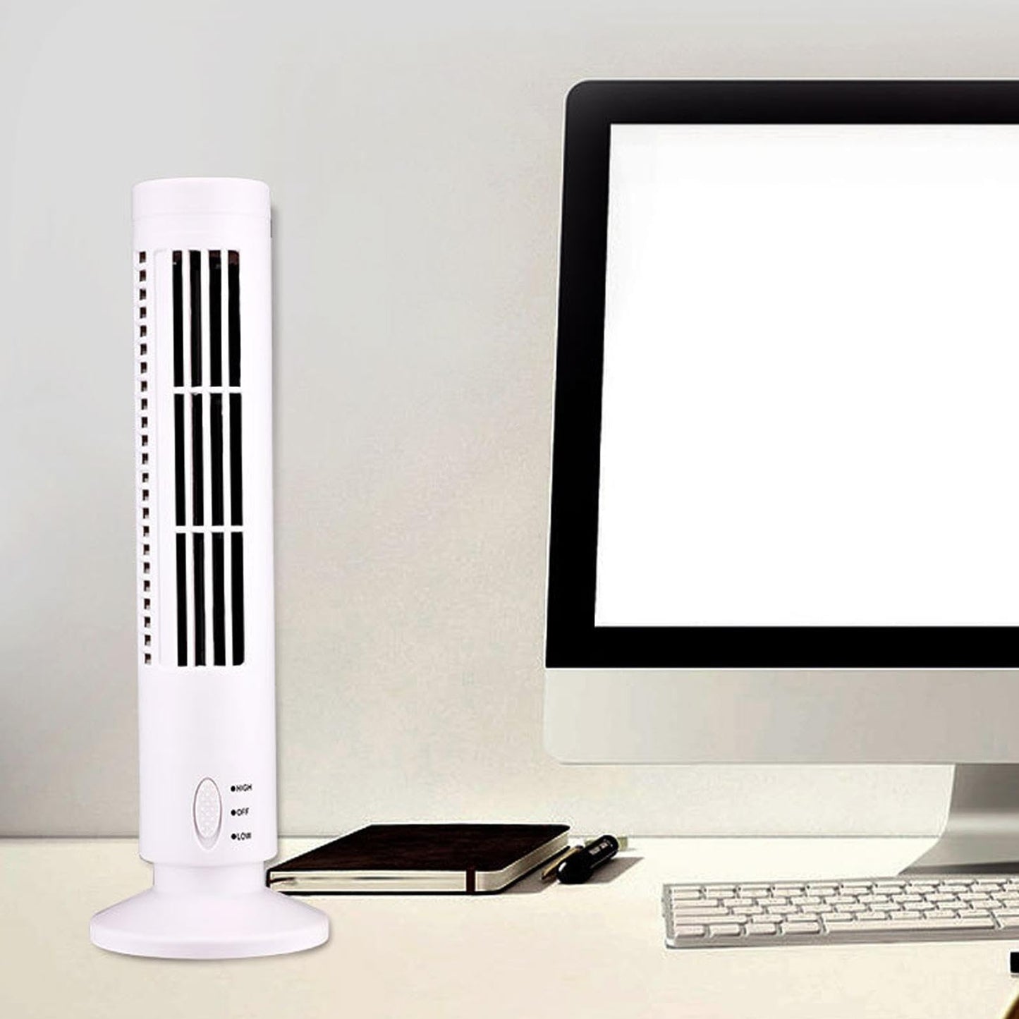 DISPRA Usb Powered Tower Fan Small Desk Strong Wind