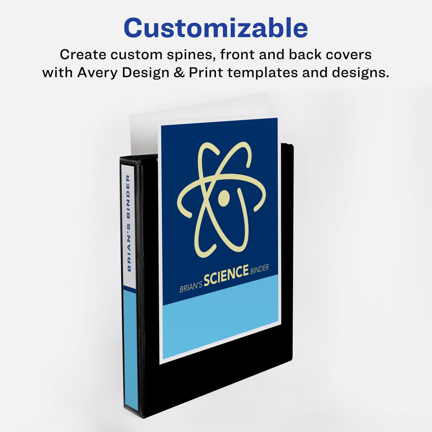 Avery® Heavy-Duty View 3 Ring Binder, 1" One Touch Slant Rings, Holds 8.5" x 11" Paper, 1 Black Binder (05300)