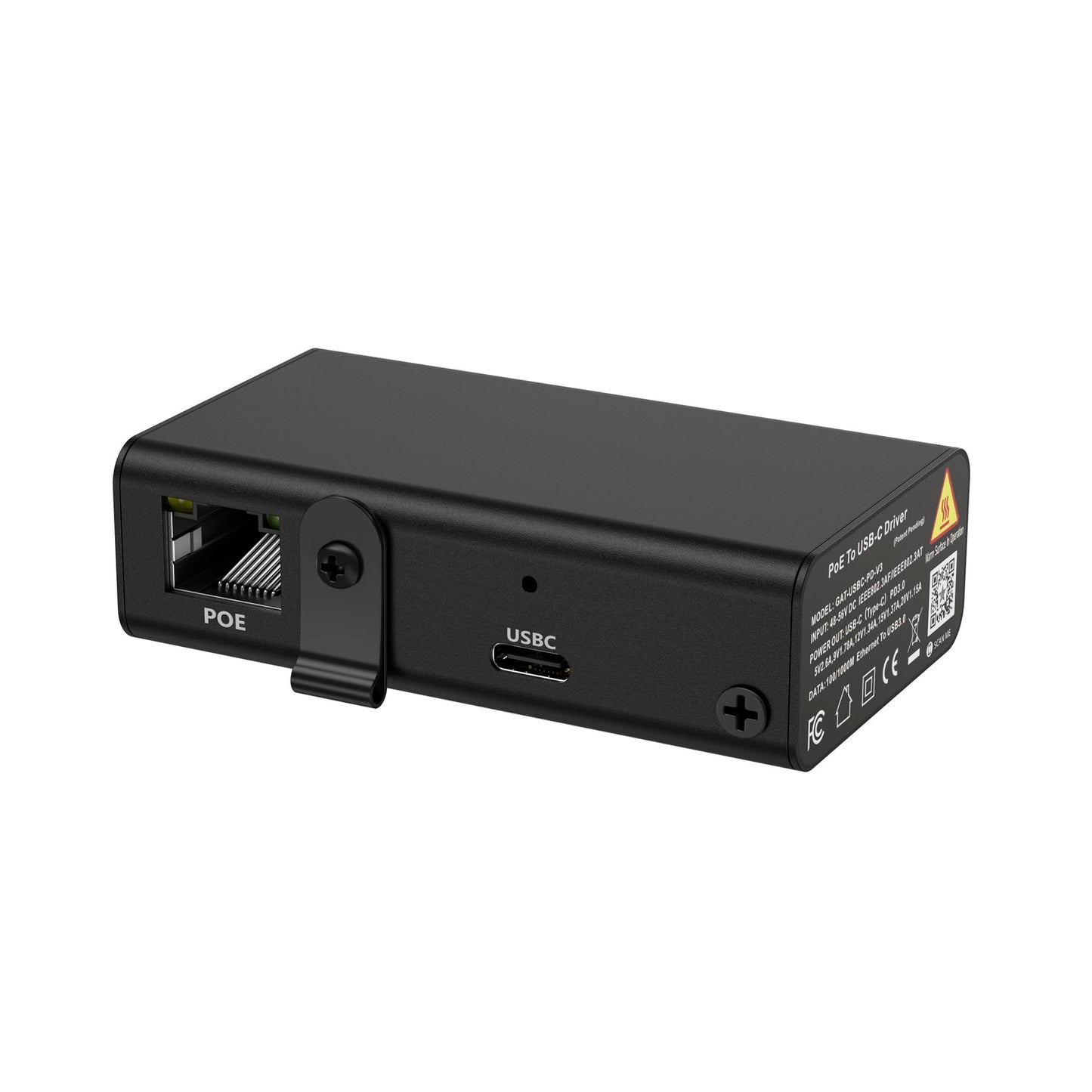 PoE Texas Gigabit PoE+ to USB-C Adapter - 25 Watt Power and Data Delivery - Active IEEE 802.3at Power and Ethernet Adapter with an Aluminum Housing