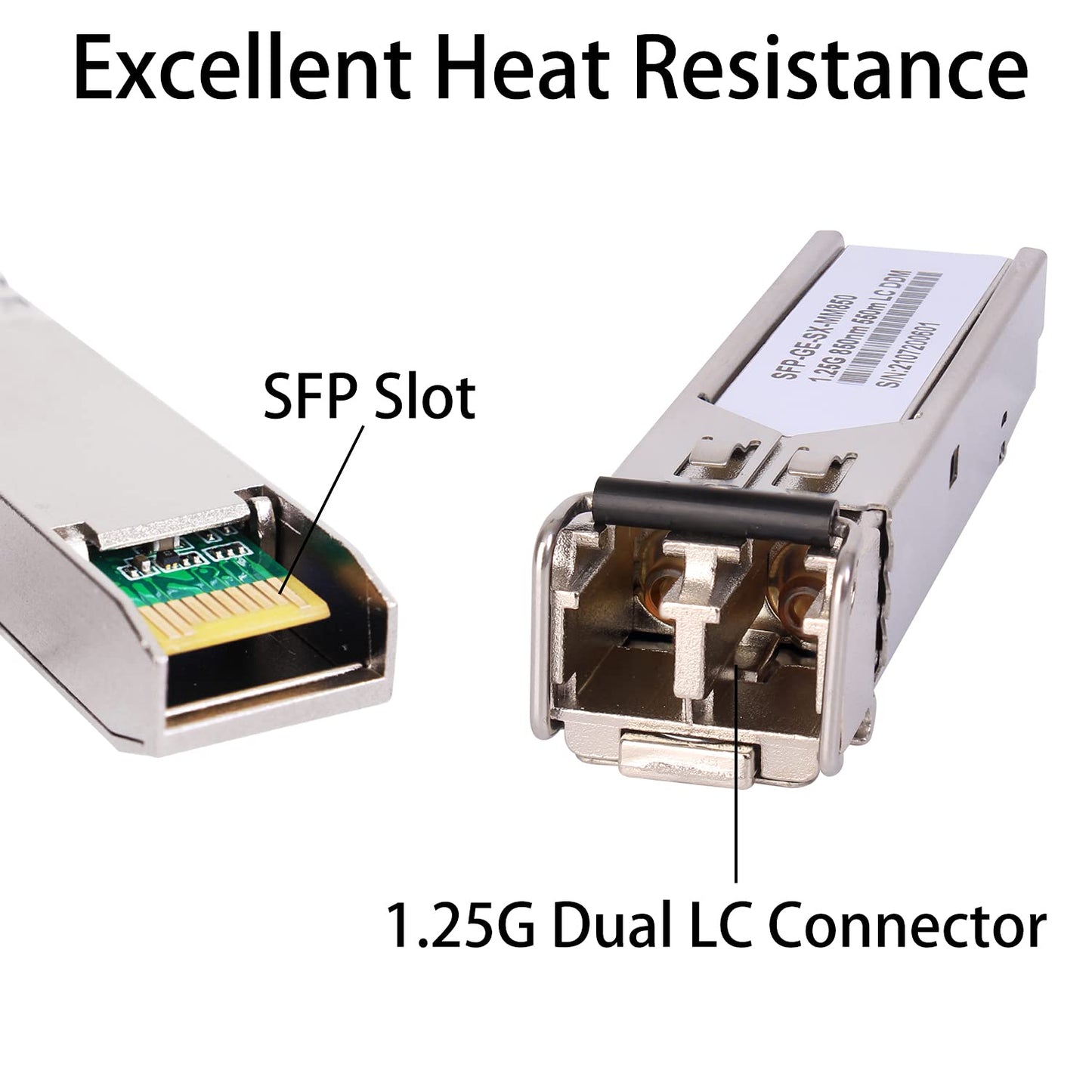 4 Pack 1.25G 850nm Multimode SFP LC Transceiver Fiber Module 550 Meters 1000Base-SX LC MMF for Cisco GLC-SX-MMD/SX-MM/SFP-GE-S,Fortinet,Ubiquiti UniFi