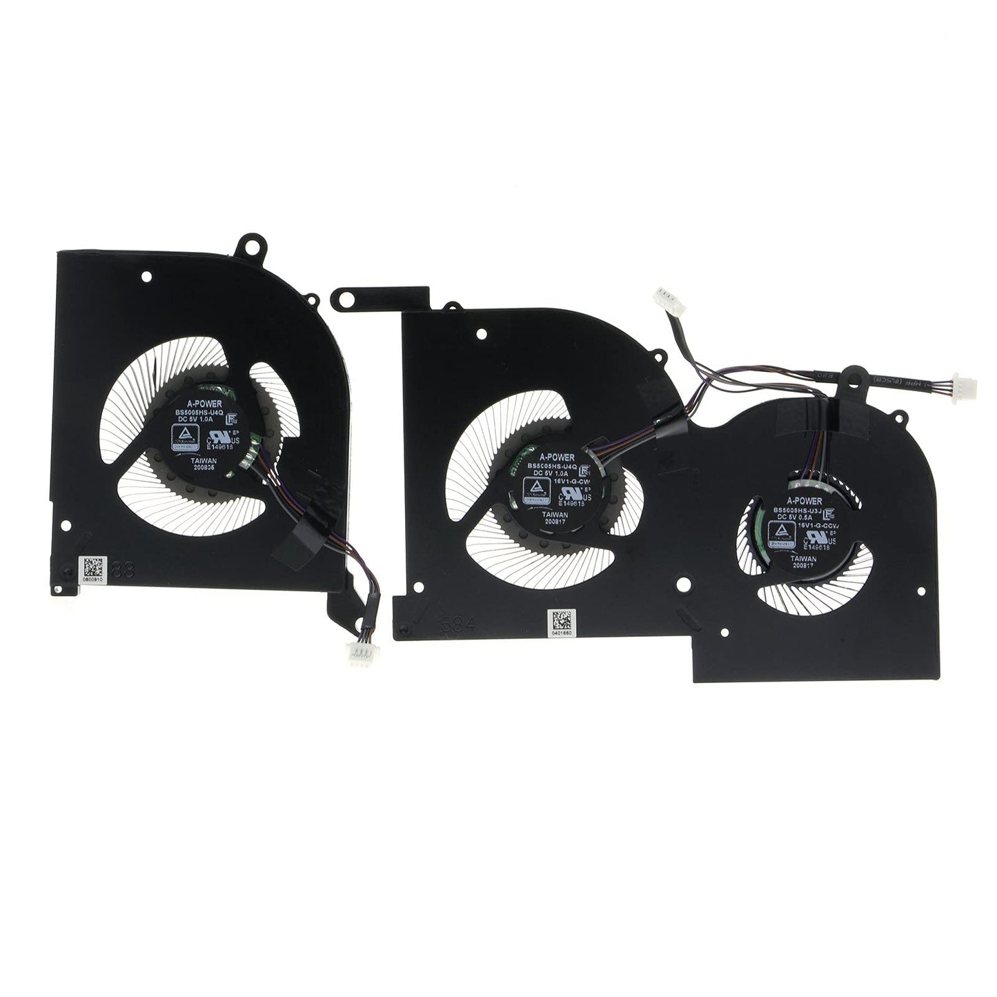 Replacement CPU+GPU Cooling Fan for MSI GS66 WS66 Stealth 10SD 10SE 10SF 10SFS 10SGS MS-16V1 BS5005HS-U4Q BS5005HS-U4J 16V1-G-CW 16V1-G-CCW