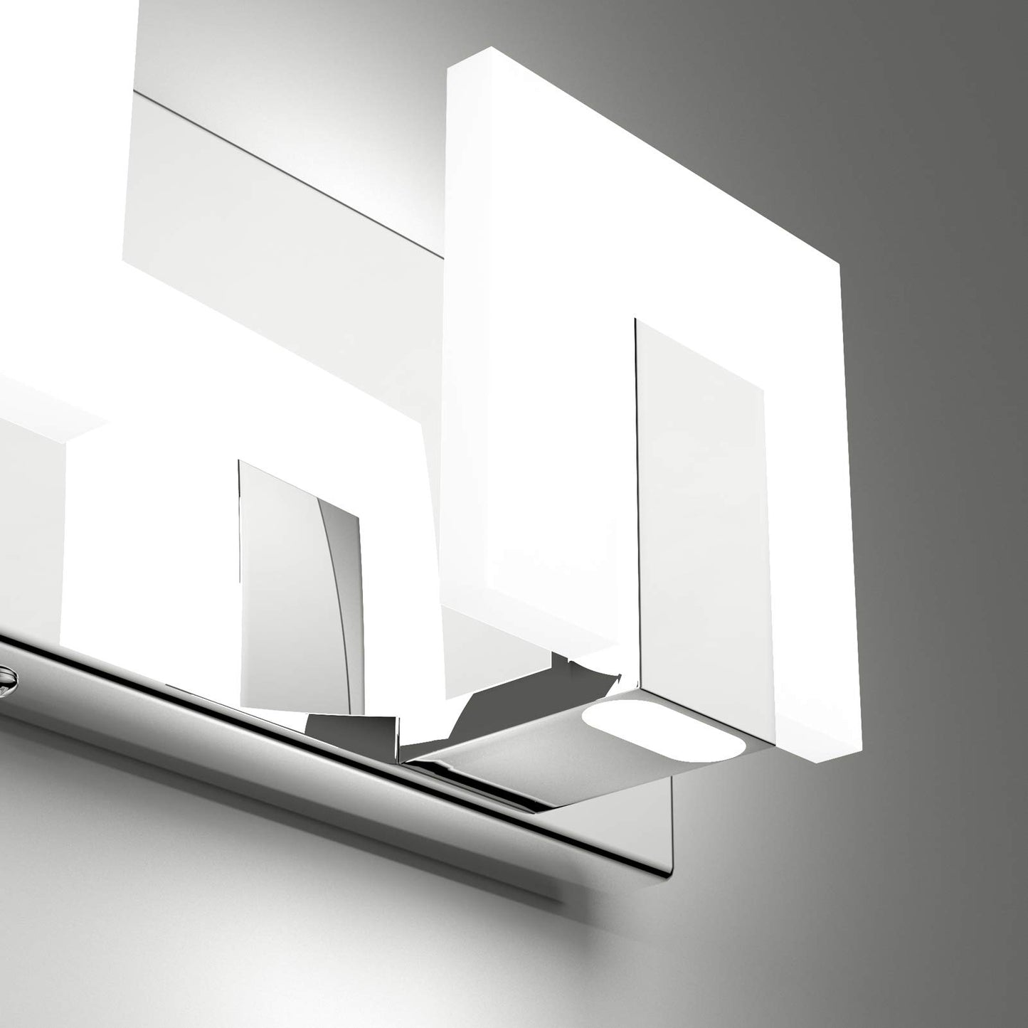 Aipsun 3 Lights Modern LED Vanity Light for Bathroom Frosted White Acrylic Chrome Up and Down Bathroom Wall Light Fixtures Over Mirror(White Light
