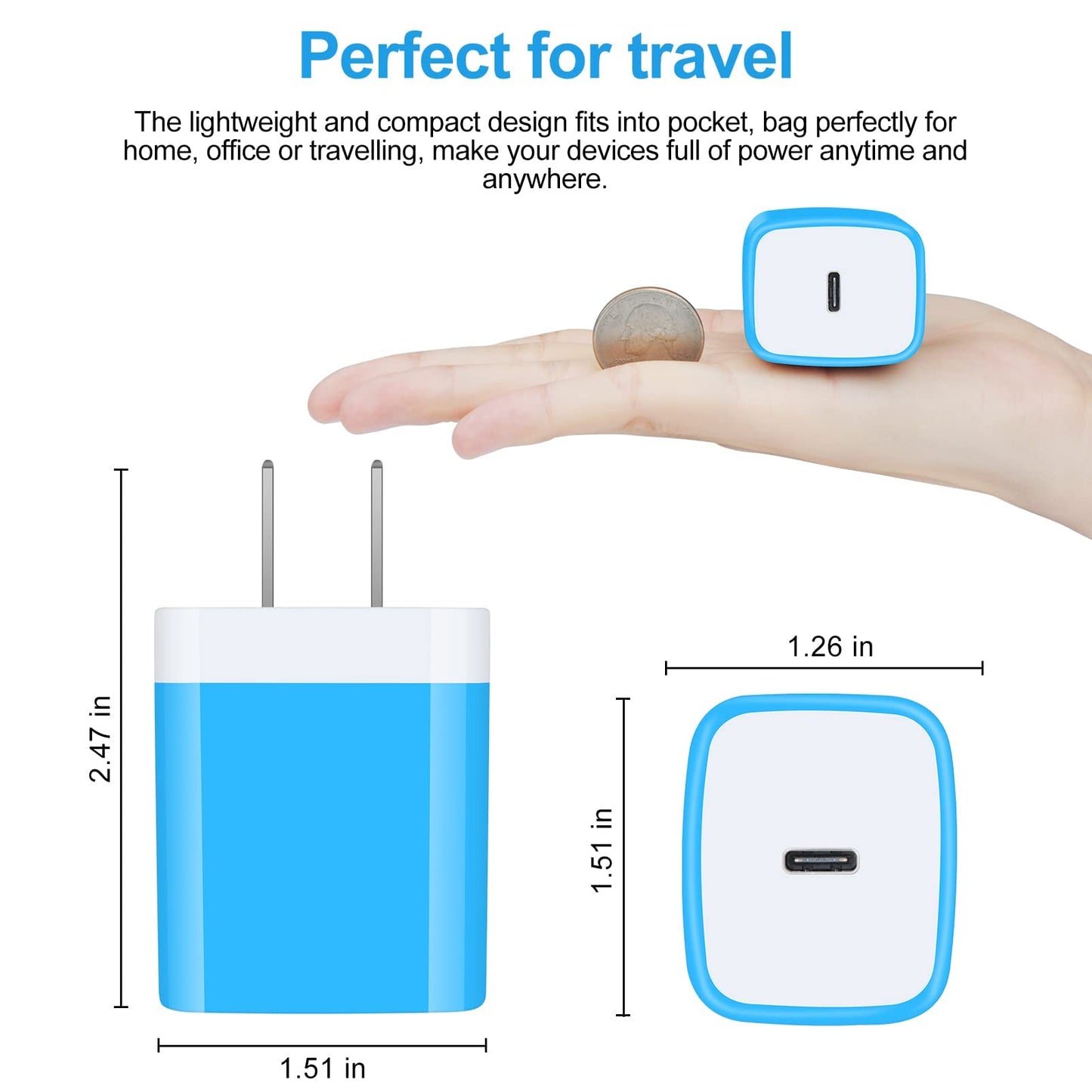 USB C Wall Charger, 20W PD Type C Fast Charging Block & 6ft Cable Compatible with Google Pixel 10/10 Pro XL/9a/9 XL 8a 8 7a 7 6 5, Samsung Galaxy