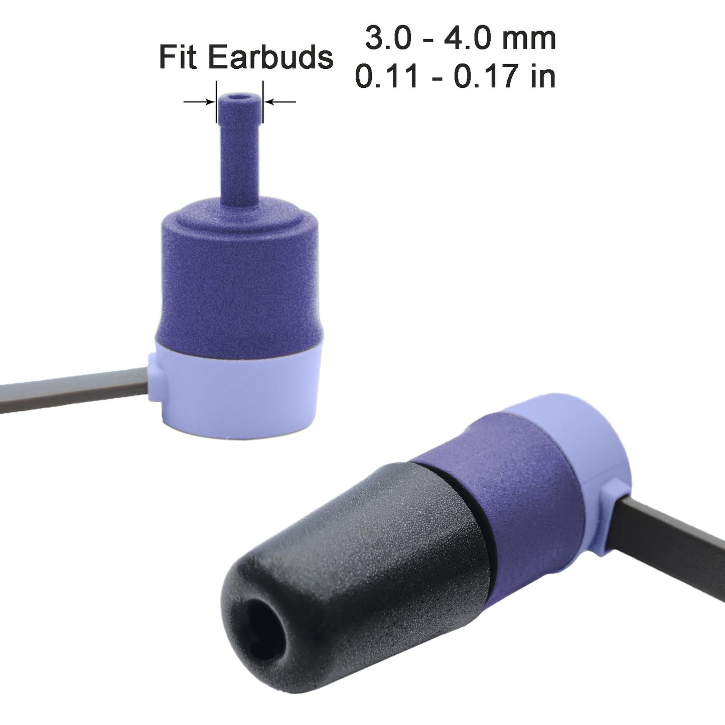 Klowcok Memory Foam Earbud Tips Replacement, Noise Isolation for Earphones, Hearing Aid Protection Ear Buds in-Ear Headphones (3 Pairs, Black,S/M/L)