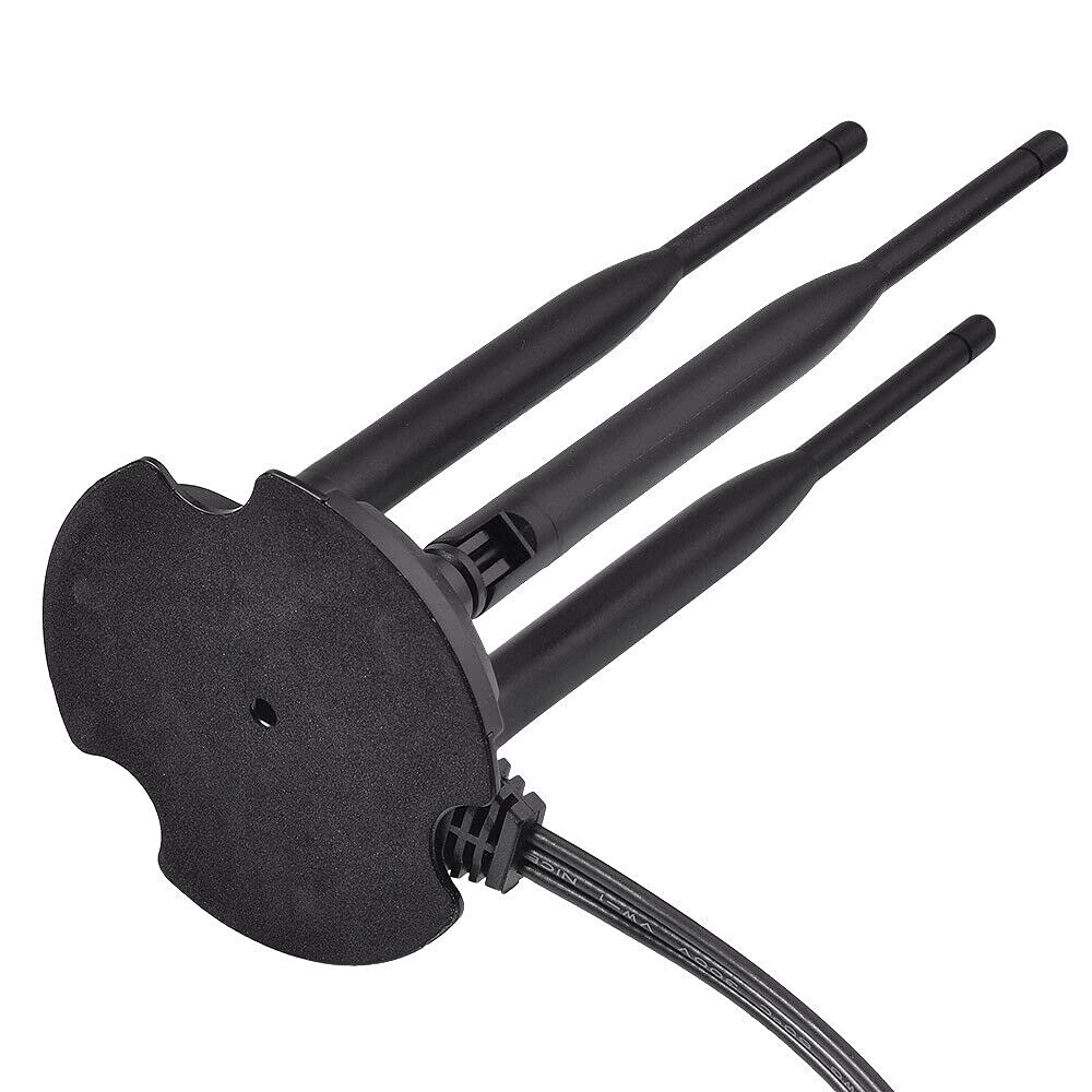 Eightwood 2.4GHz 5GHz Dual Band WiFi Antenna, 3 RP-SMA Connector WiFi 6 Antenna Magnetic Base for PC Desktop Computer, PCIe Network Card, Wireless