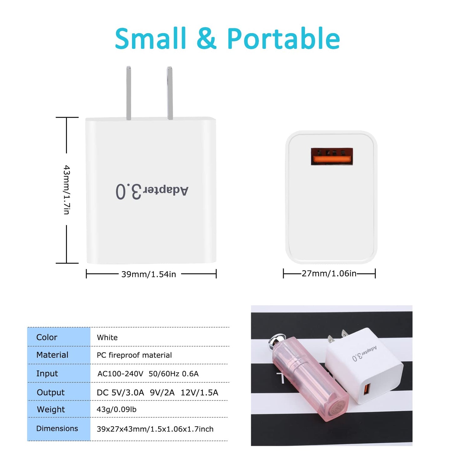 Besgoods 5V 3A USB Wall Charger Fast Charging Block Phone Charger USB Plug Compatible with iPhone 16 15 14 Pro Max Galaxy S24 S23 Ultra 22 21 20 A03s