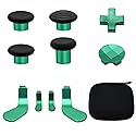Replacement Thumbsticks, D-pad, Paddles Trigger Buttons for Xbox One Elite Controller Series 2 & Elite Series 2 Core Controller (E-10IN1-Green)