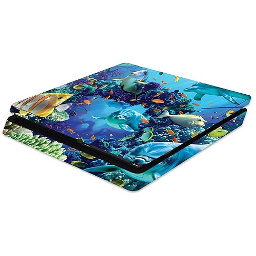 MightySkins Skin Compatible with Sony PS4 Slim Console - Ocean Friends | Protective, Durable, and Unique Vinyl Decal wrap Cover | Easy to Apply
