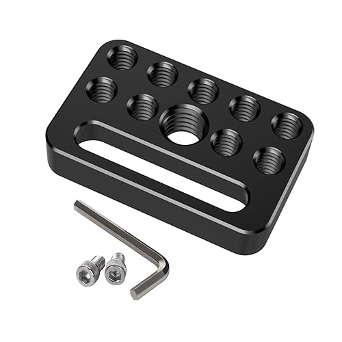 DINESK Camera Cheese Plate with 1/4" & 3/8" Threads, Extension Cheese Plate for DSLR Camera/Tripod/Battery and Other Photography Accessories (1406)