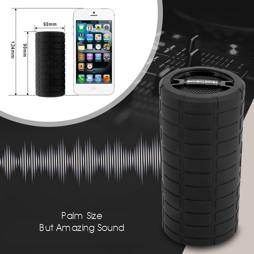 Maketheone Bluetooth Wireless Speaker, Portable Waterproof and Wearable Outdoor Speaker with 3.5mm Aux MicroSD Input HiFi Bass for Mountain Bike