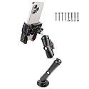 xik Phone Mount Holder with Double Adjustable arm for Boat Kayak Car Truck UTV - Round AMPS Base, [1s Lock & Release][360°Adjustable], Fits 4.7"-7.2"