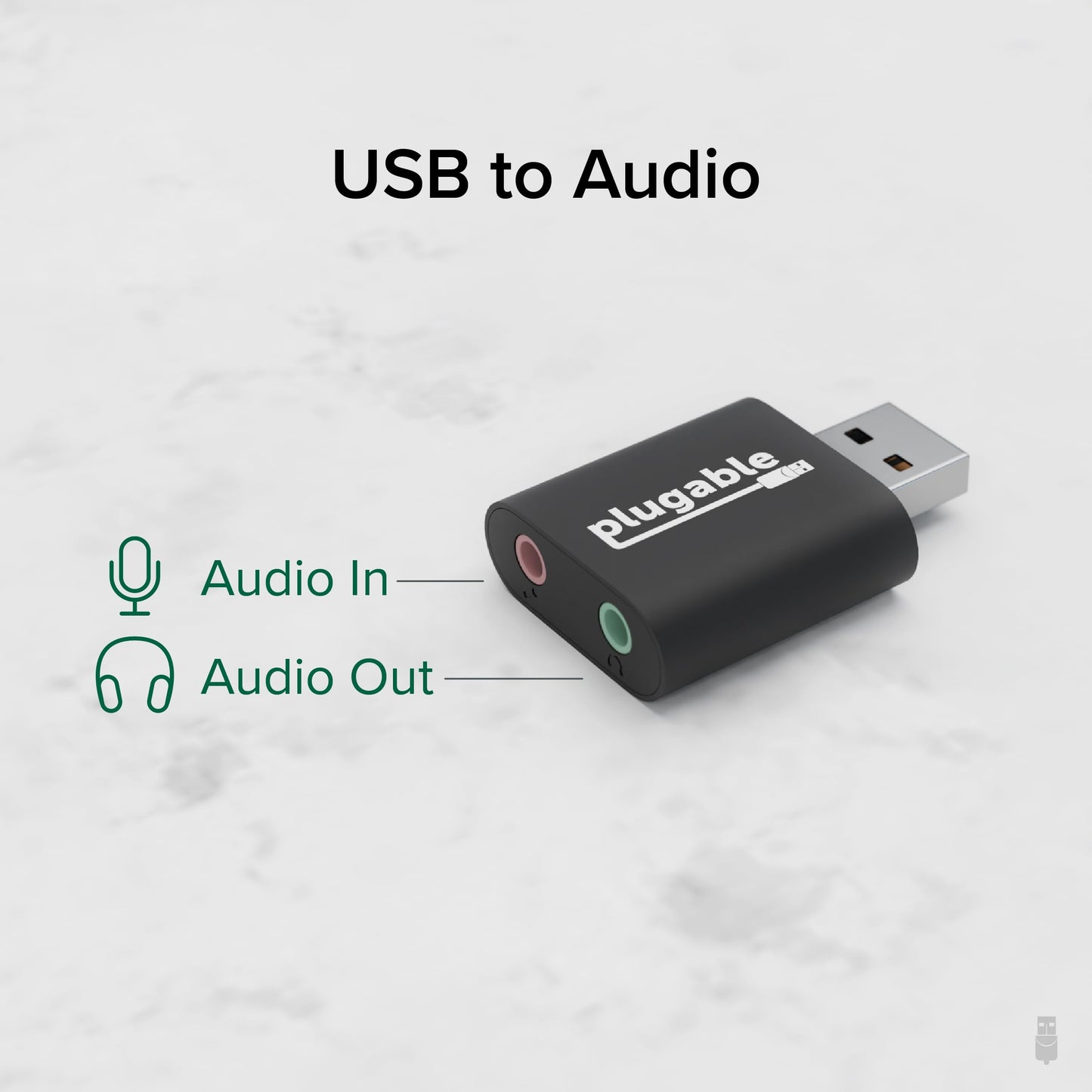 Plugable USB Audio Adapter with 3.5mm Speaker-Headphone and Microphone Jack, Add an External Stereo Sound Card to Any PC, Compatible with Windows