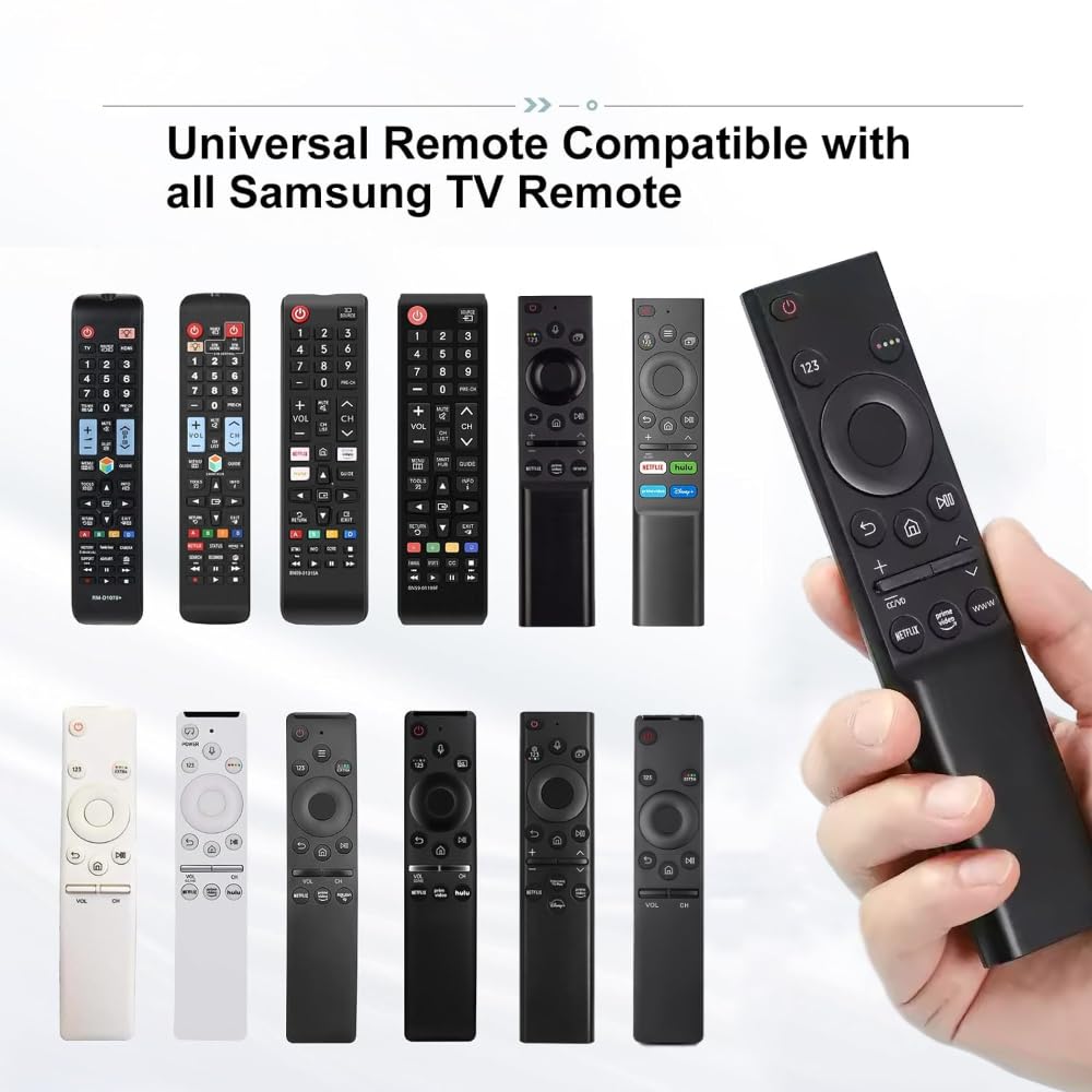 Universal Replacement Remote Control for Samsung TV - Compatible with Smart, QLED, 4K, LED, UHD & Curved Models - No Setup Required. Includes Netfli