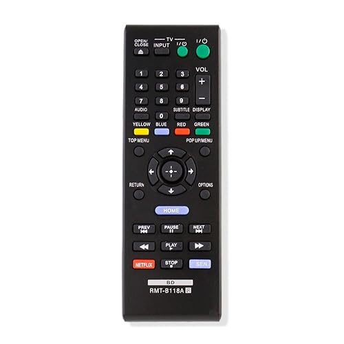 RMT-B118A Replaced Remote Control Applicable for Sony Blu-ray DVD Player BDP-BX18 BDP-S185 BDP-BX3100 BDP-BX39 BDP-S1100 BDPBX18 BDPS185 BDPBX3100