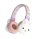 YLFASHION Kids Bluetooth Headphones, 85dB Volume Limit, Ultra-Soft Over-Ear, Built-in Mic, Foldable,Cartoon Animal Design, Suitable for School…