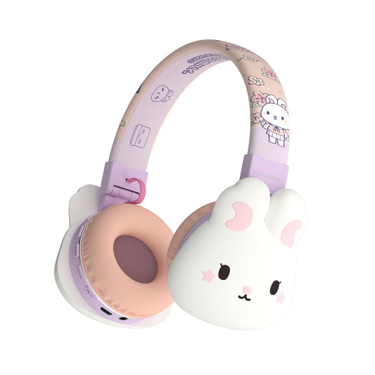 YLFASHION Kids Bluetooth Headphones, 85dB Volume Limit, Ultra-Soft Over-Ear, Built-in Mic, Foldable,Cartoon Animal Design, Suitable for School…