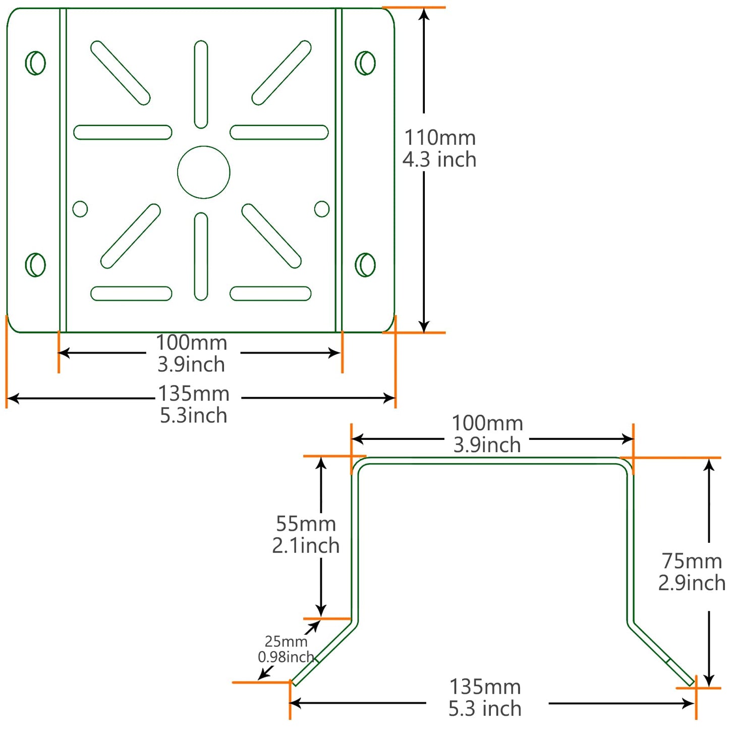 cammount Exterior Wall Corner Mount Bracket Stainless Steel for Surveillance Systems, Corner Mount Holder for Security Cameras Installing to Reach A