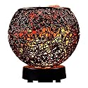 Plemo Natural Himalayan Salt Lamp with Genuine Wood Base in Classic Round Metal Basket with Dimmable Cord and Luxury Gift Box