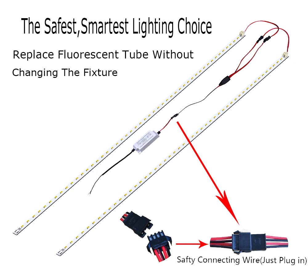 jimwhen 2Pack 4FT Magnetic LED Troffer Retrofit Kit, 2x4 FT, 36W, 5000K Daylight White, Super Bright 5400LM, 0-10V Dimmable, T8 T10 T12 Fluorescent