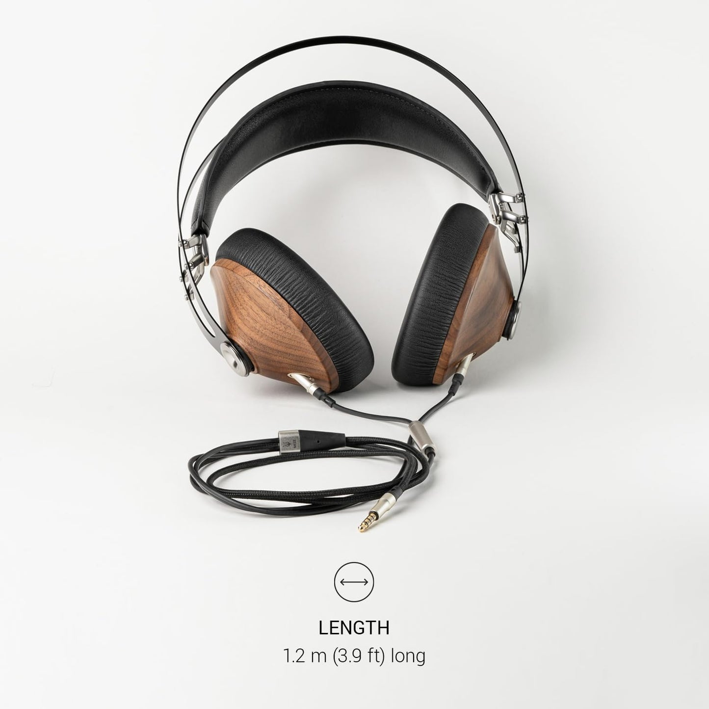 MEZE AUDIO | 1.2m Cable with Mic & Remote for 99 Classics Walnut Silver | 3.5mm Male to Dual TS Mono 3.5mm Male Connector Plug | Kevlar Reinforced