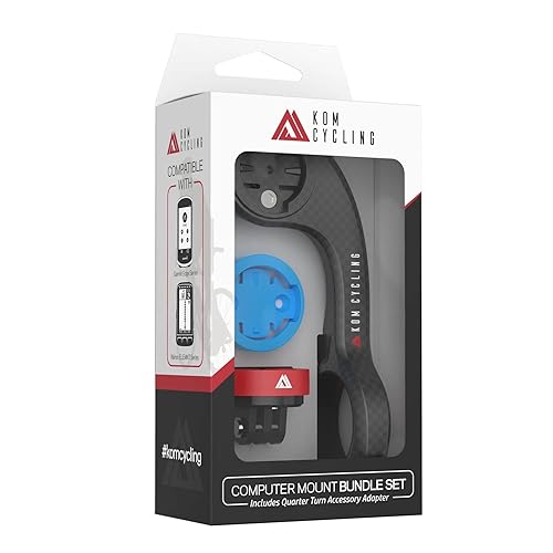 KOM Cycling CM06 Quick Release GoPro Computer Mount for Wahoo and Garmin Bike Computers (Bike Mount Compatible with Edge 1050, Wahoo Ace and Others)