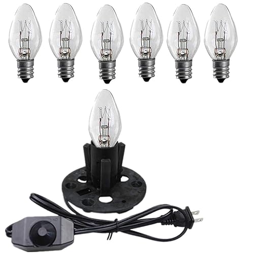 Himalayan Salt Lamp Cord, with Dimmer Switch ,Christmas Bulb,Salt Lamp Cord with Dimmer Control and Base Assembly,5 Feet ,E12 Base for Himalayan Salt