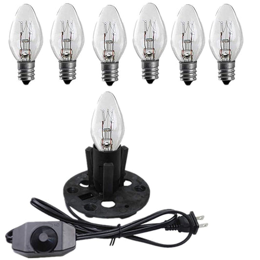 Himalayan Salt Lamp Cord, with Dimmer Switch ,Christmas Bulb,Salt Lamp Cord with Dimmer Control and Base Assembly,5 Feet ,E12 Base for Himalayan Salt