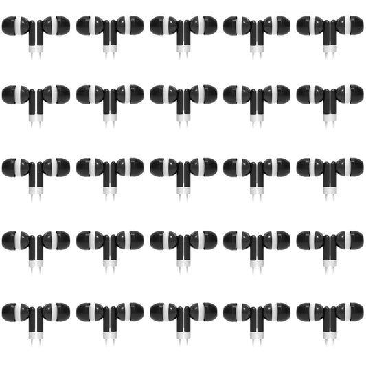 CN-Outlet Wholesale Bulk Earbuds Headphones 50 Pack for iPhone, Android, MP3 Player - Black