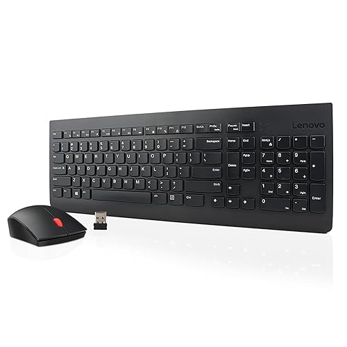 Lenovo 510 Wireless Keyboard & Mouse Combo, 2.4 GHz Nano USB Receiver, Full Size, Island Key Design, Left or Right Hand, 1200 DPI Optical Mouse