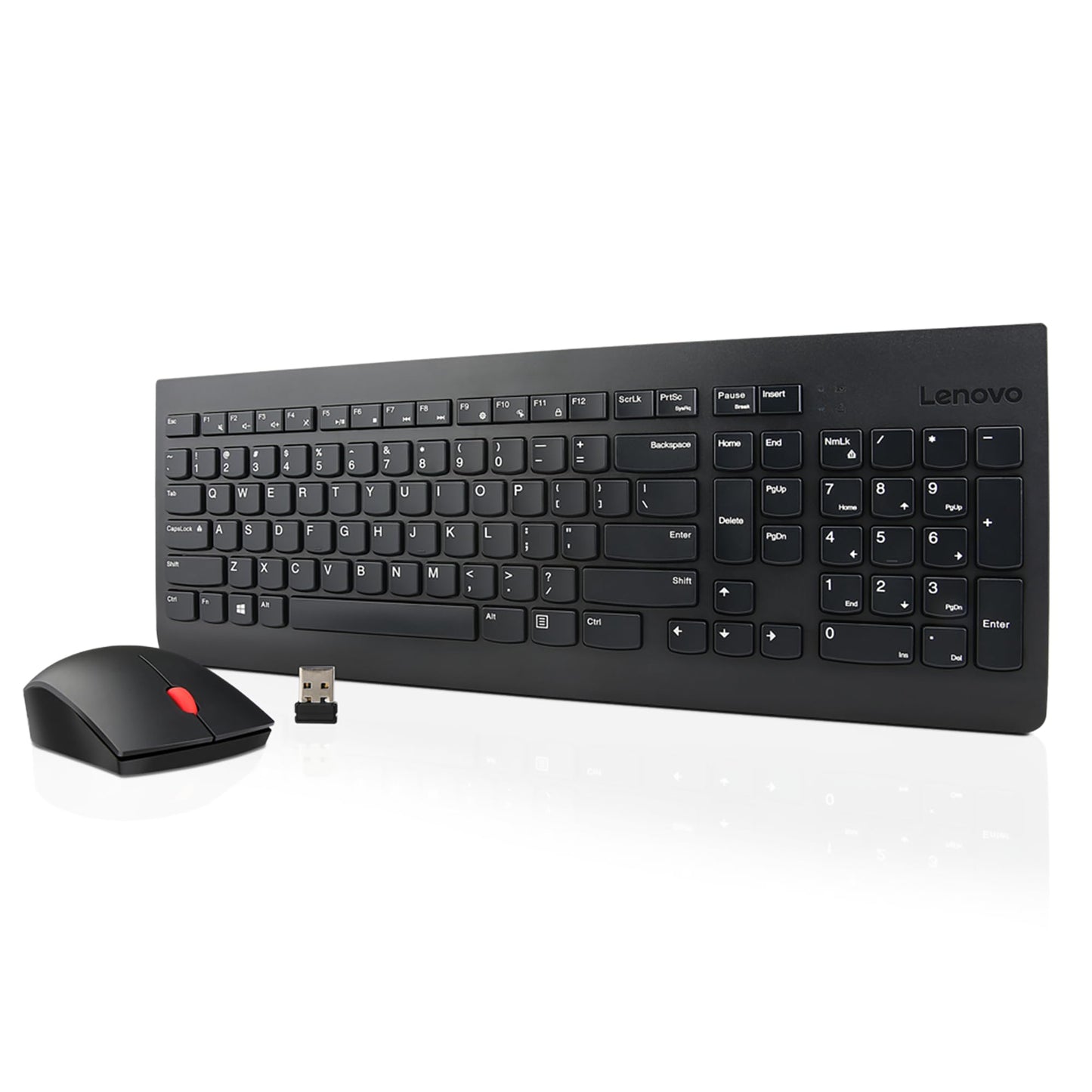 Lenovo 510 Wireless Keyboard & Mouse Combo, 2.4 GHz Nano USB Receiver, Full Size, Island Key Design, Left or Right Hand, 1200 DPI Optical Mouse