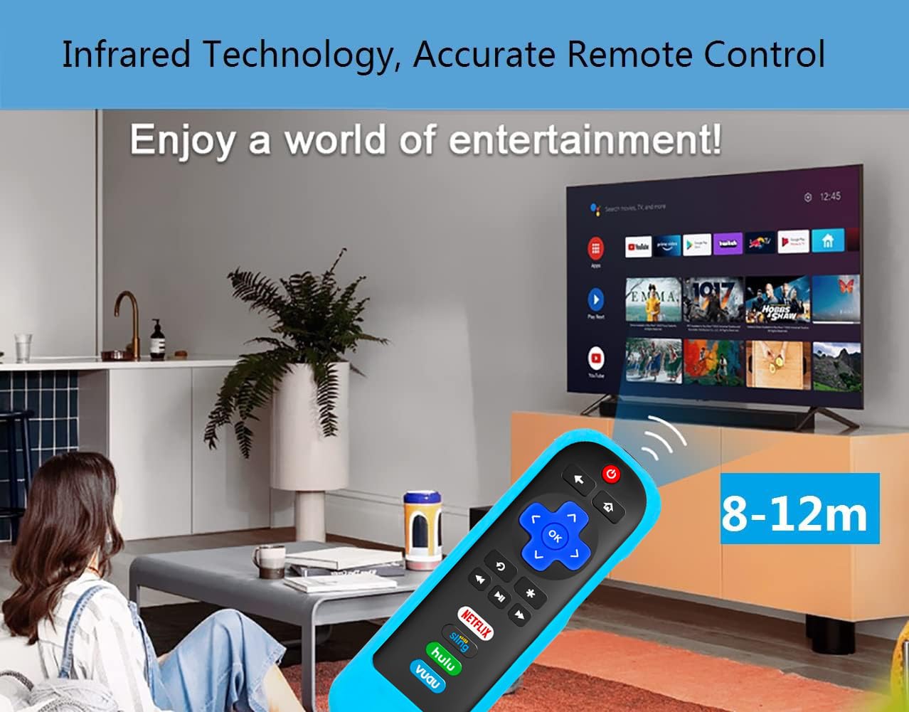 Universal Replace Remote for All Roku TCL Hisense ONN TV, with Luminous Protective Case, RC280 Replacement for TCL Roku/Hisense Roku/ONN Roku/Sharp