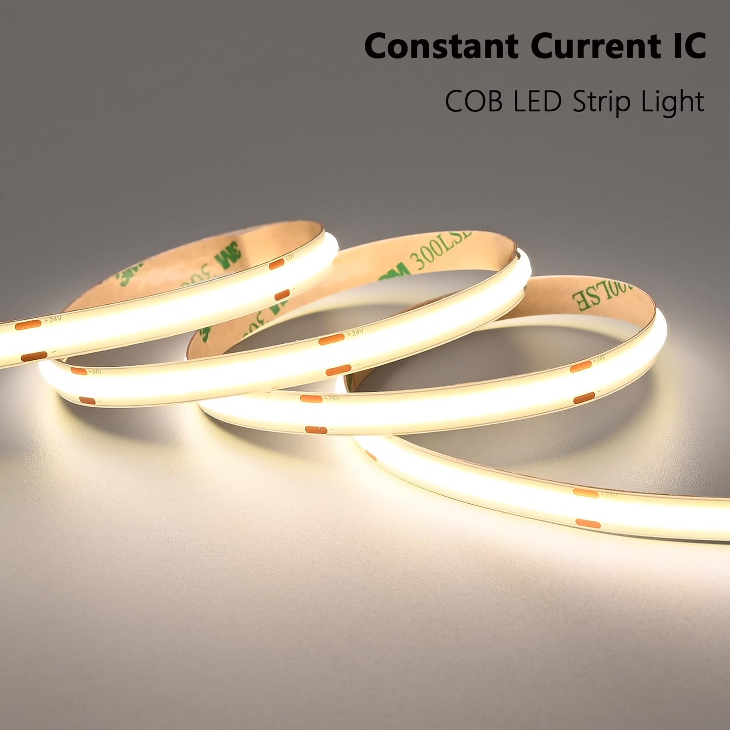 BENLUN 24V COB LED Strip Lights 65.6ft Kit, 4000K Natural White Cuttable Adhesive 480LEDs/M CRI 90+ LED Tape Light with Power Supply for Bedroom