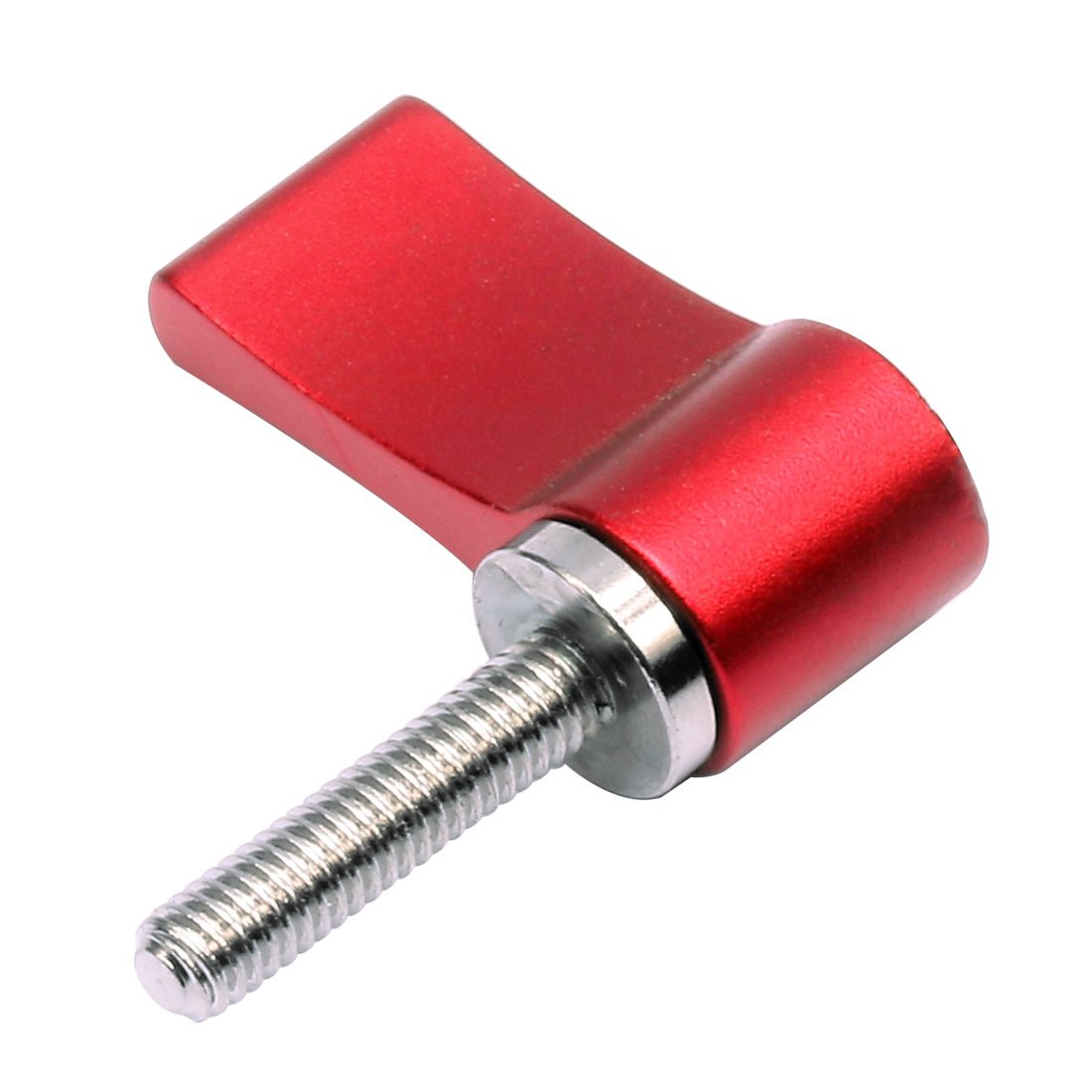 NovelGoal CNC Adjustable Hand Screw M4 M5 M6*12mm 17mm 20mm Tight Lock Screws for DSLR Camera 15mm Rail Rod Follow Focus Accessories (M5x20mm,Red)