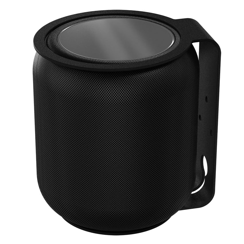 RackSolutions HomeBase Wall Mount for 2nd Generation HomePod - Black, Fully Assembled, Open Design, Includes Hardware