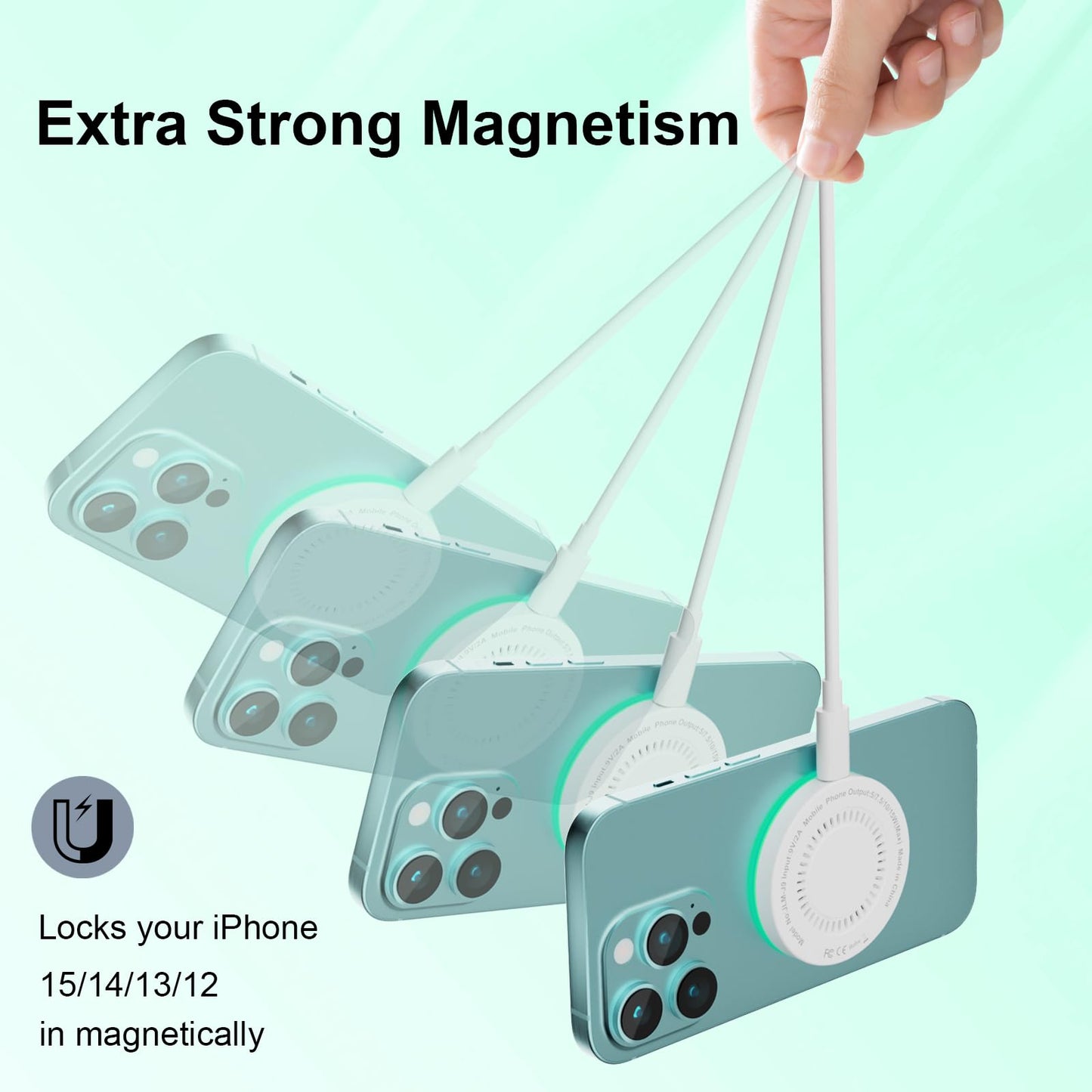 MagSafe Charger 2Pack 15W Magnetic Wireless Charger Fast Charging Pad with 6FT USB C to USB C Cable Compatible with iPhone 17/16/15/14/13/12 Series