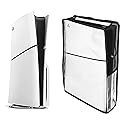 Kingshion PS5 Slim Console Dust Cover - Transparent Waterproof Protective Sleeve with Anti-Scratch Design, Precision Fit for Disc Edition & Vertical
