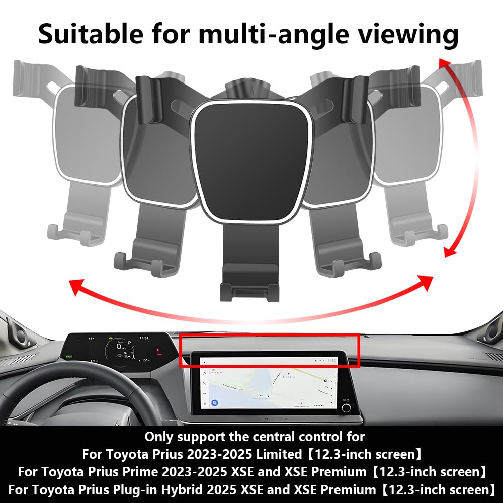 Car Phone Holder For Toyota Prius 2023 2024 2025 2026 Limited?Prius Prime 2023-2026 XSE and XSE Premium?12.3-inch screen?Auto Accessories Navigation